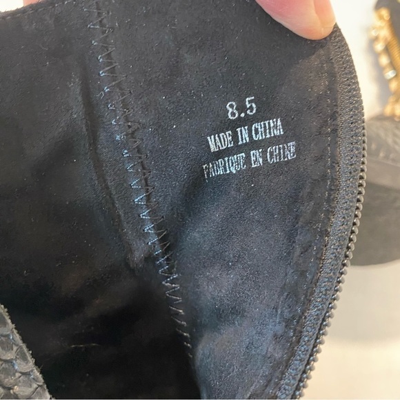 Jeffrey Campbell Tonette Leather Snakeskin Combat Boot - Picture 8 of 16